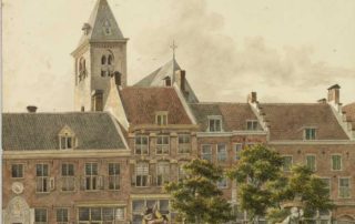 Tekening voormalig Regulierenklooster aan de Oudegracht te Utrecht - A. Verheijen, 1817