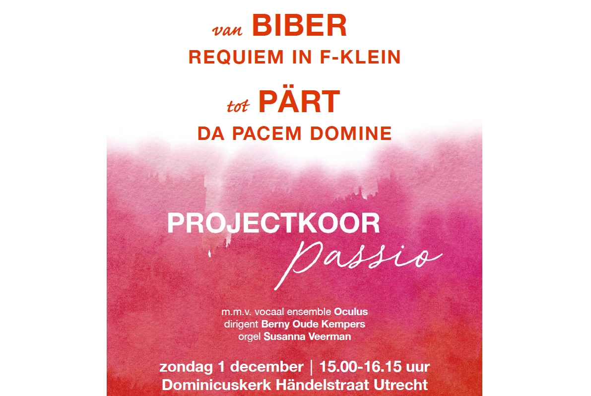 Flyer najaarsconcert projectkoor Passio, 1 december 2019