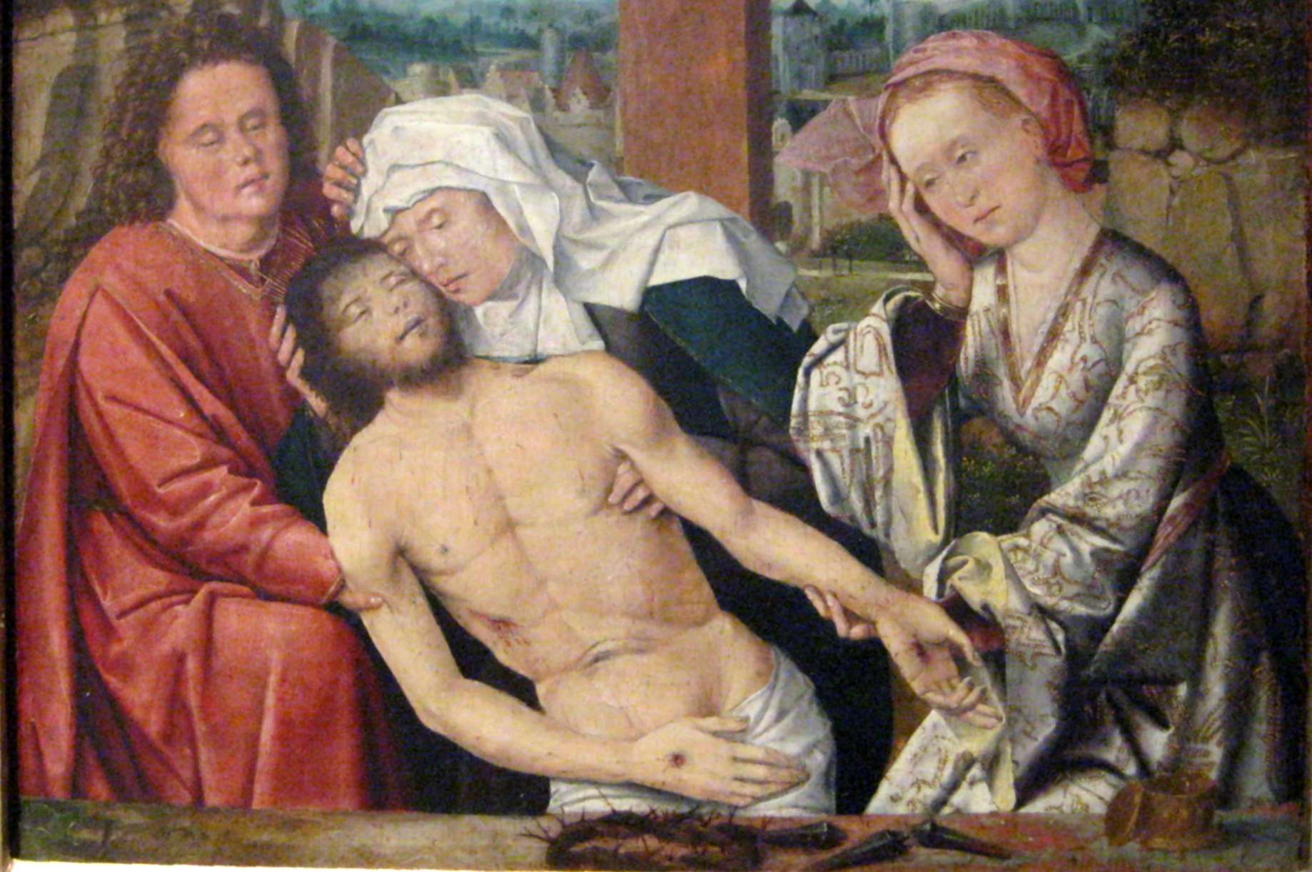 Schilderij met de bewening van Christus (detail)