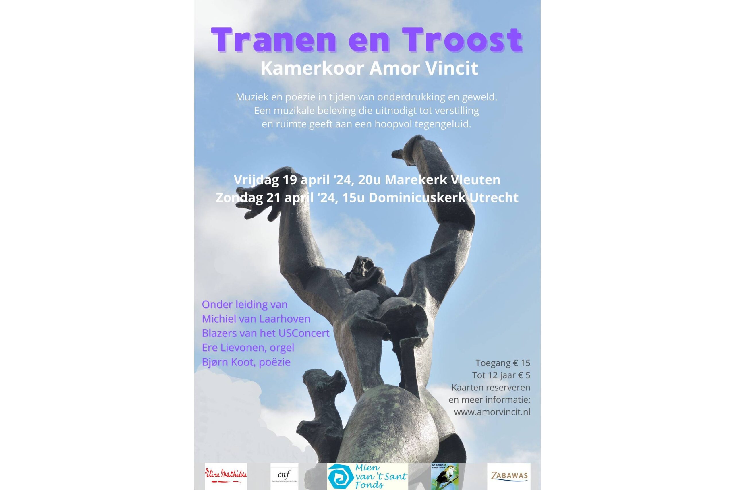 Poster concert Amor Vincit: "Tranen en troost"
